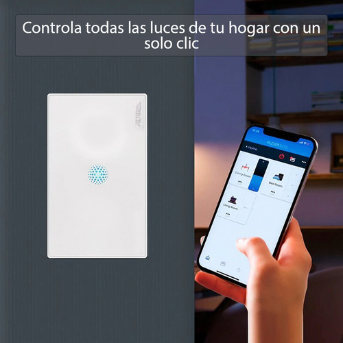 Placa Inteligente Wifi 2 Apagadores Sencillo Touch Adir 9805