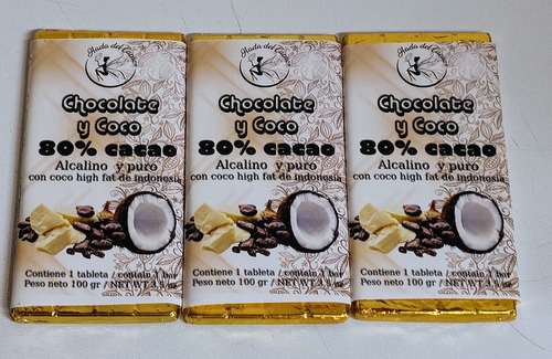 Chocolate (100gr) 80% Coco Sin Azucar Cacao Veg Keto Stevia