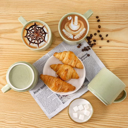 Tazas De Café Hashess Con Rejilla, 15 Onzas De Porcelana Api