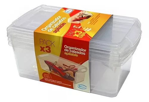 Cajas Organizadoras Zapatos Apilables Con Tapa Pack X6