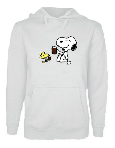 Polerón Estampado Unisex Snoopy Woodstock Cervezas