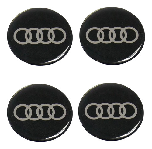 Adesivos Emblema Resinado Roda Audi 48mm Cl1 Frete Fixo Fgc