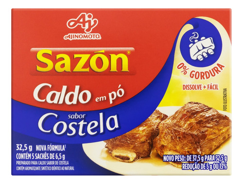 Caldo Costela Sazón em caixa 32.5 g  pacote x 5