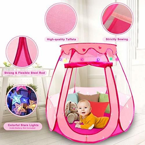 Tienda De Campaña De Princesa Desplegable Para Niñas Rosa