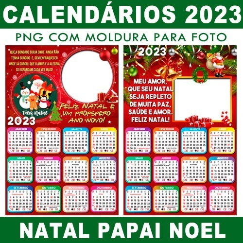 Pack Calendários Papai Noel Natal Calendário 2023 Png Foto | Parcelamento sem juros Pack Calendários Papai Noel Natal Calendário 2023 Png Foto | Parcelamento sem juros