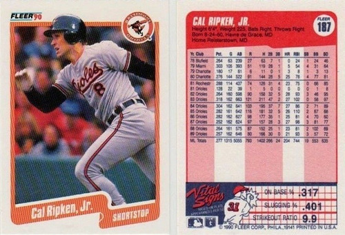 Mlb Cal Ripken Fleer 1990 # 187