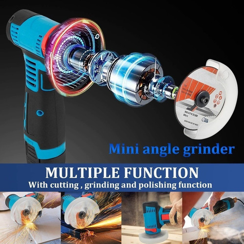 Esmerilhadeira Angular Elétrica Portátil 220v +2 Bateria