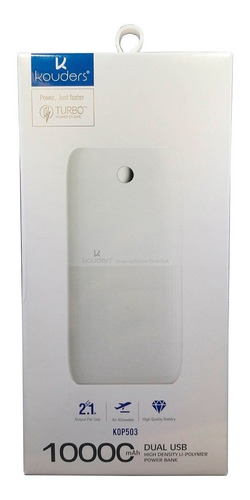 Power Bank Kouders 10000 Mah Cargador Portátil Usb