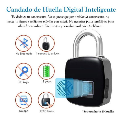 Candado Electronico Tactil Con Huella Digital Resistente