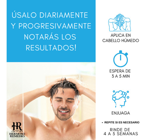 18 Shampoo Crecimiento Anticaída Caspa Reparador Hombre 7en1