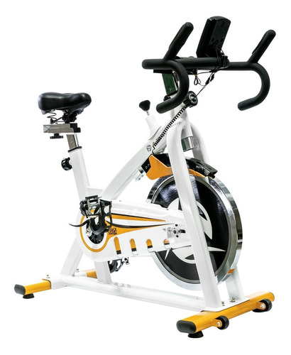 Bicicleta fija Altera Spal ALT58800-18 para spinning color blanco y amarillo