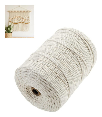 Cordón Macramé De Cuerda Natural Hilo Algodón 3mmx300 M 