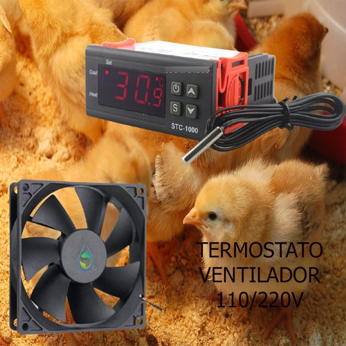 Termostato Stc1000 + Ventilador 110/220v