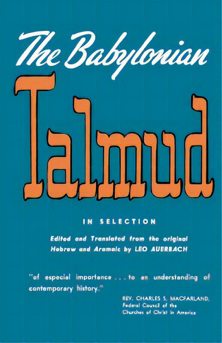 Babylonian Talmud, De Auerbach, Leo. Editorial Philosophical Lib, Tapa Blanda En Inglés