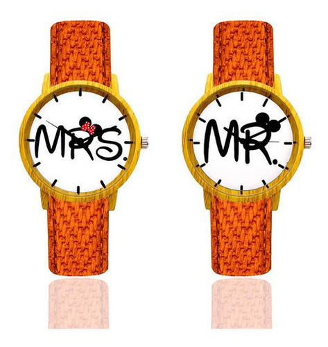 Reloj Pareja Señor Mr Y Señora Mrs + Estuche Tureloj