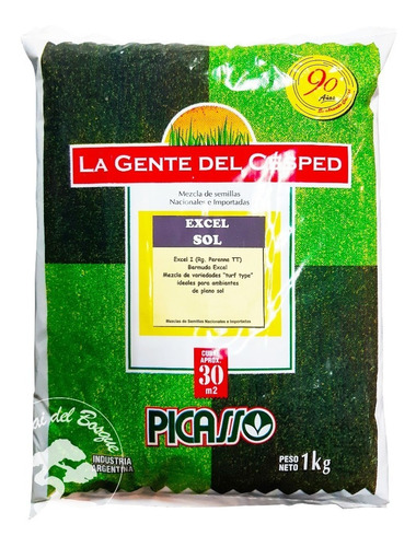 Semilla Cesped Pasto Picasso Premium Excel Sol X 1 Kg