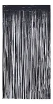 Comprar 3 Cortinas Metalizada Lisa Painel De Fitas Franja 1 X 2 Mts Cor Preto