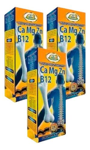 3 X 49 Soles | Calcio Magnesio Zinc B12 Mas Natural 500ml