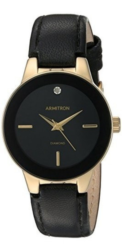 Armitron Womens 755410 Reloj De Correa De Cuero Diamondaccen