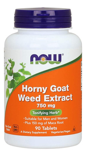  Horny Goat Weed Extract - 750mg - 90 Tablets - Now Foods  