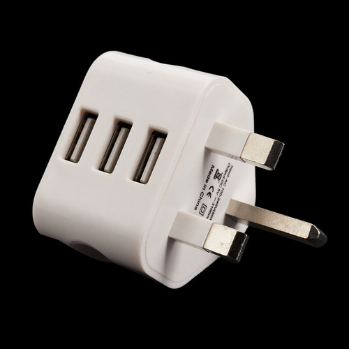 2 Adaptadores De Cargador De Pared Usb Universal De 3 Pines
