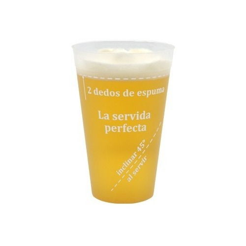 Vaso Cerveza Plastico Medidor Espuma 2 Dedos 500 Cc X 50 U.