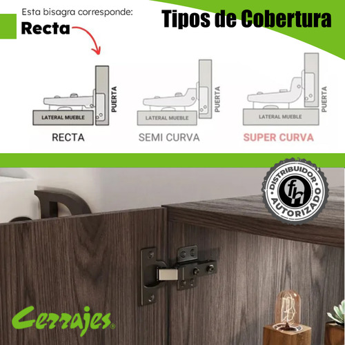 Bisagra Bidimensional Cierre Suave Recta Negro Cerrajes 1par
