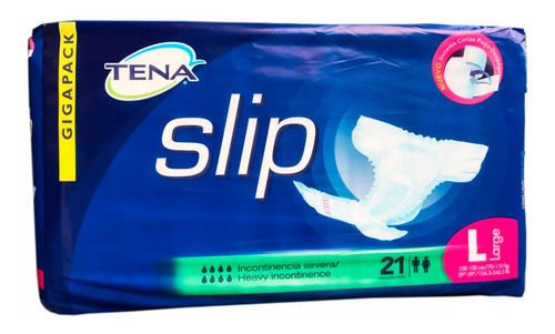 Pañal Tena Slip L X 21 Unidades. Incontinencia Fuerte