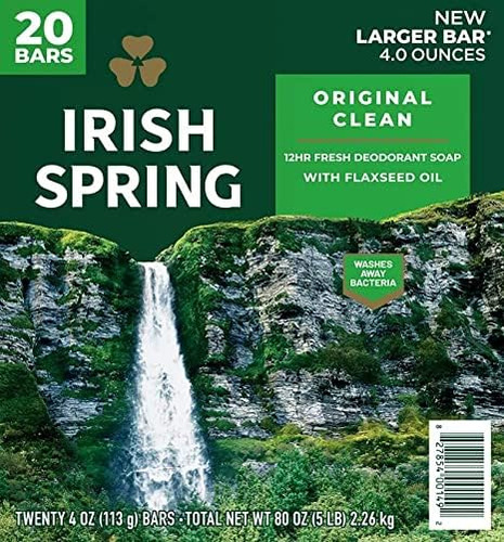 Irish Spring Jabon Desodorante (20 Unidades, Original)