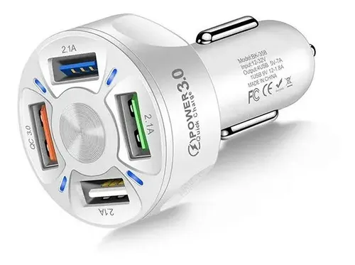 Cargador Auto Usb 4-puertos Carga Rápida 7a Qc3.0 | Cuotas sin interés
