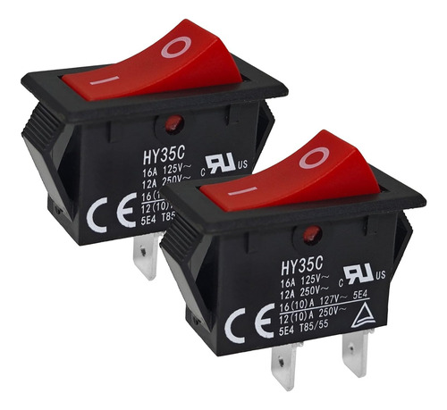 Pulsador Hy35c (paquete De 2), Apagado, 2 Pines, Ac 125/2-fs