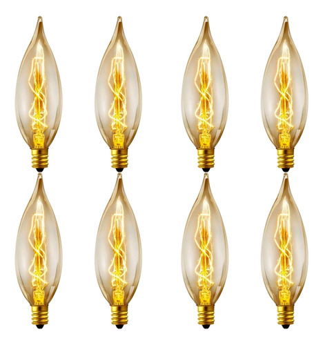 Paquete De 8 Lamparas Incandescentes Edison Vintage De 40 W