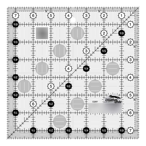 Regla Para Edredon 7.0 in Cuadrada Diseño Cuadricula