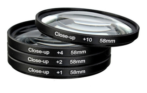 Kit Filtros Close Up +1 +2 +4 +10 + Estuche 58mm Aproximacio