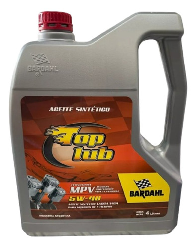 Aceite Sintetico Bardahl 5w40 Top Lub X4 L - Npcars