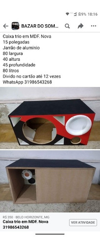 Imagem 1 de 5 de Caixa Trio Em Mdf. Nova