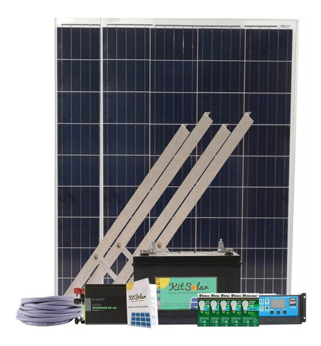 Kit Solar Con 2 Paneles De 100w Bateria 65a Usb Y 220 K13