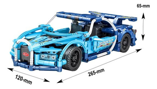 Bloques De Construcción Ferrari Bugatti Lamborghini 26 Cm Bugatti Azul