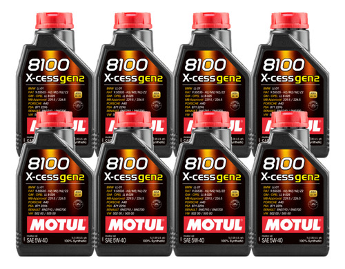 Kit 8 Litros Óleo 5w40 Motul 8100 X-cess Gen2 502 00