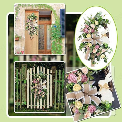Corona De Flores De Pascua, Decoración De Pared, Puerta