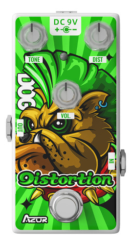 Azor Pedal De Efecto De Guitarra Distortion Rich Overtones,