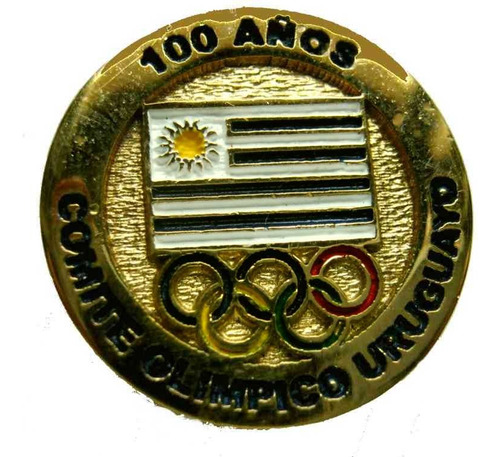 Medalla Prendedor 100 Años Comité Olímpico Uruguayo Esmaltad
