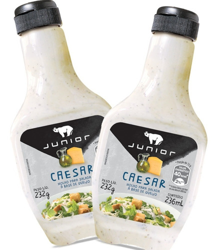 Molho Salada Junior Caesar Queijo Parmesão 232g - 2 Frascos