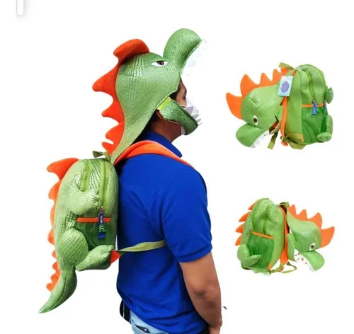 matriz No de moda limpiador Mochila Dinosaurio T Rex Con Gorro Integrado Original Kinder | Envío gratis