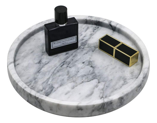 Circular Marble Stone Decorative Tray For Counter, Vanity, .