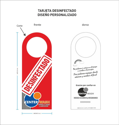 Tarjeta Indicadora De Desinfección Y Sanitización Vehicular