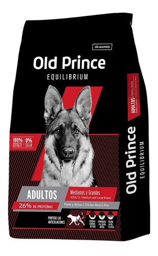  Old Prince alimento equilibrium para perro adulto de raza mediana y grande sabor pollo y arroz en bolsa de 3 kg