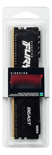 Memoria Ram Fury Beast Gamer Color Negro 16gb 1 Kingston