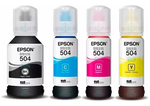 Pack 4 Colores Botella Tinta Original Epson Para L4150 