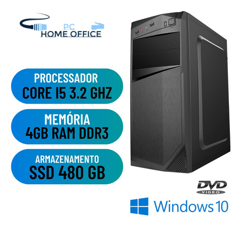 Computador Pc Home Office Core I5 4gb Ram Ssd 480 Windows 10